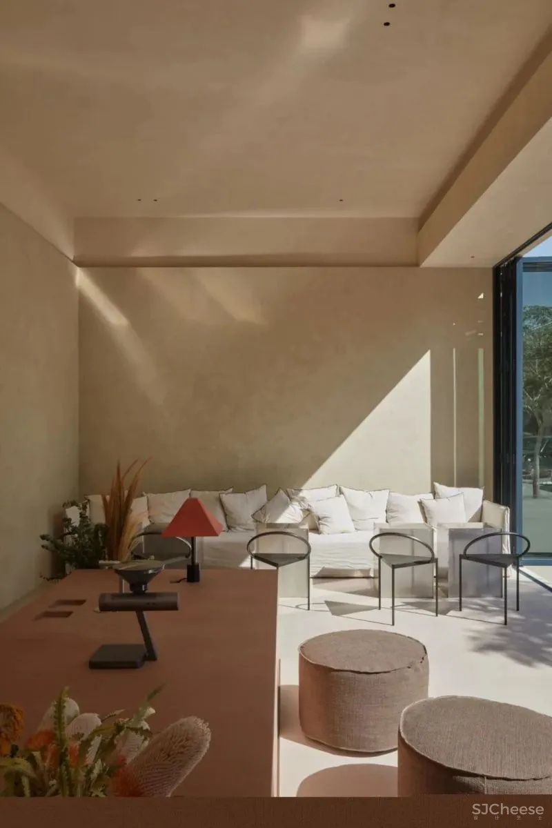 粉红色的石膏柜台,清新自然,现代感与田园风格完美融合