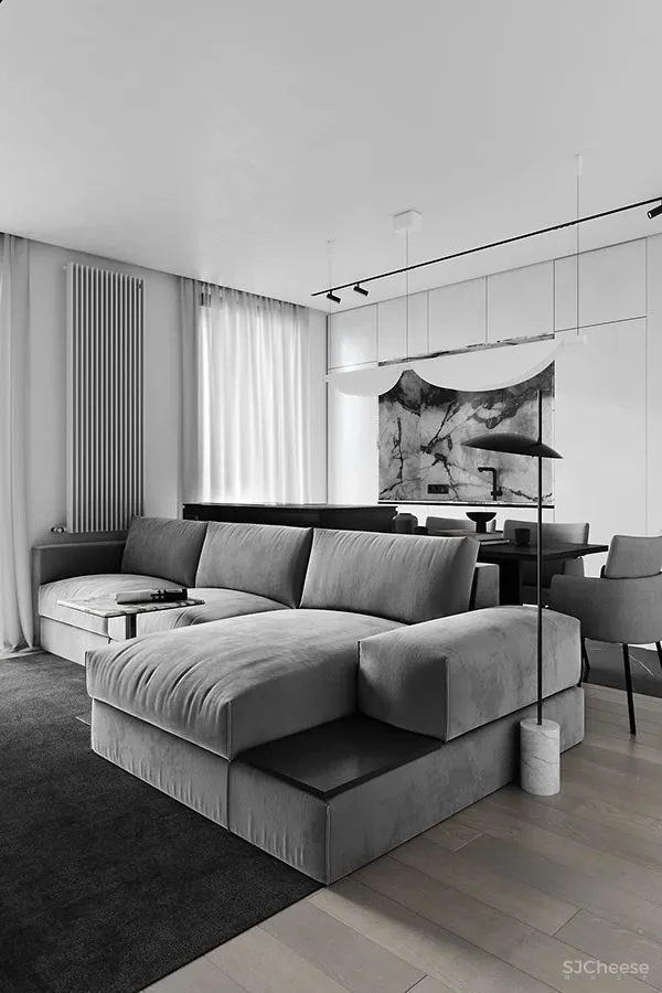 质感黑白灰公寓,释放简约而高雅的魅力!