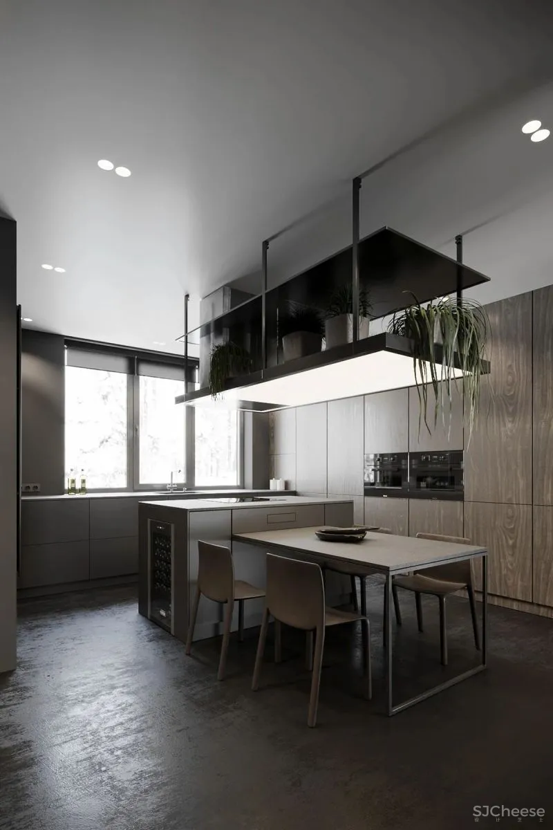 高级灰复式公寓,混凝土这么用简单又大气