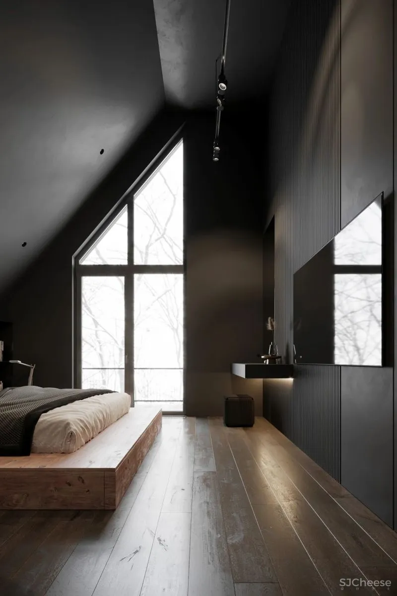 高级灰复式公寓,混凝土这么用简单又大气