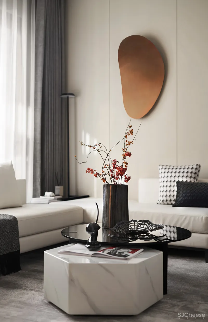 LESTYLE 乐尚设计:254㎡艺术住宅,家的鎏金光影!