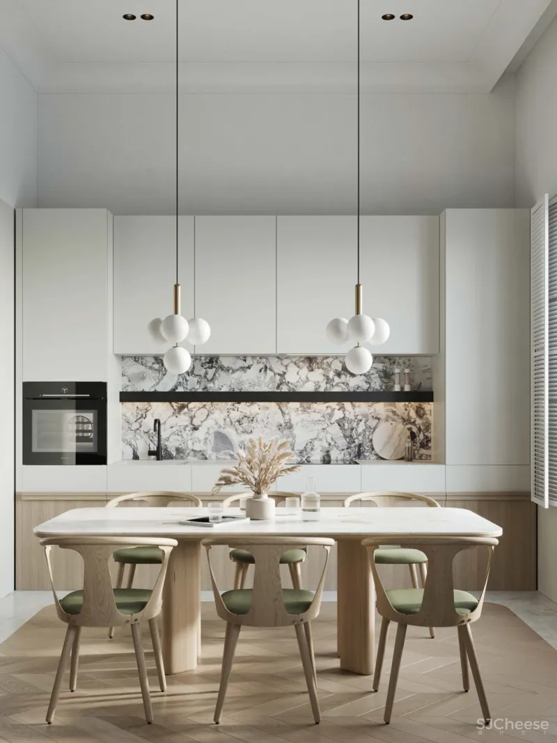 90㎡ 两室一厅,拱形元素的时尚应用,清爽又个性!