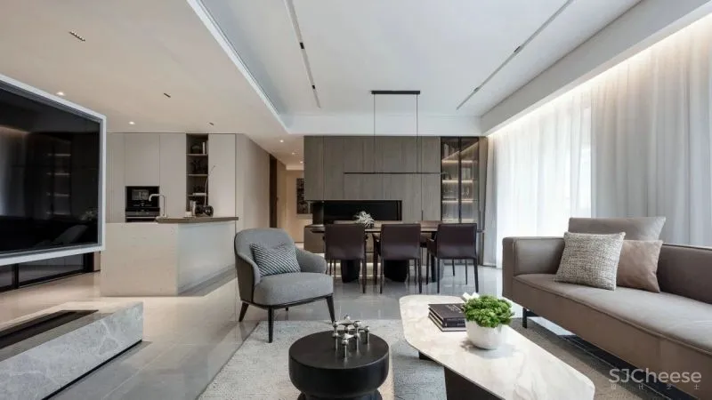 180㎡简约大平层，温和质感的湖畔住宅 南筑设计