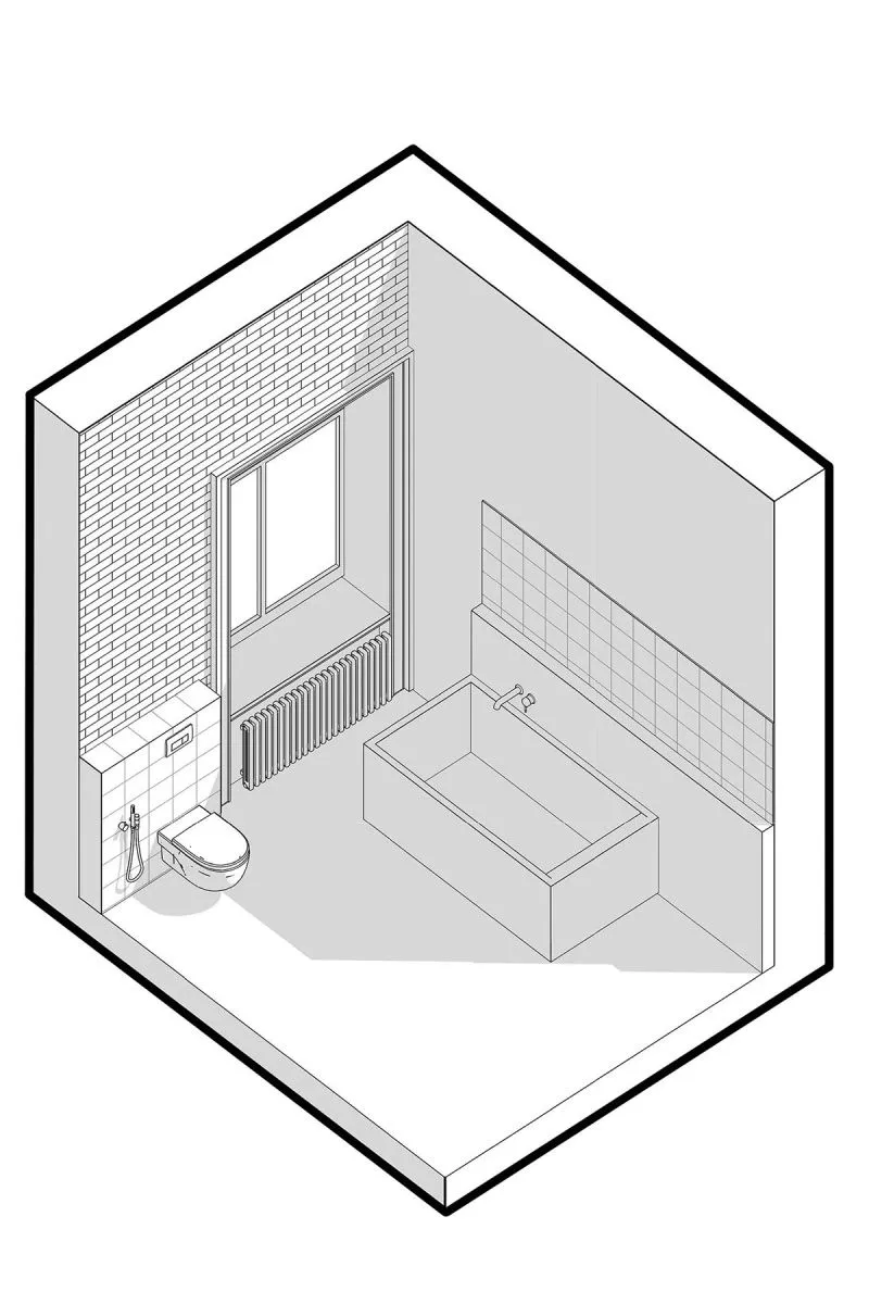 三个拱形门通往三个天地,一张双人床斜放在客厅!