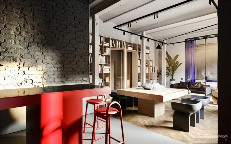 120平米的公寓融合了新与旧、粗犷与细腻、厚重与轻盈