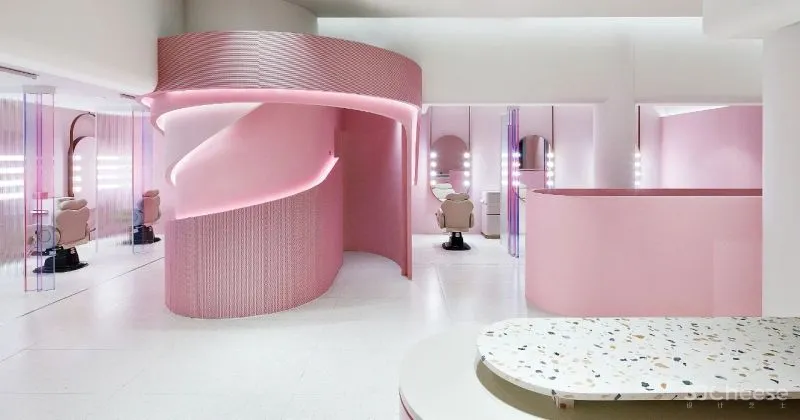 浪漫有趣，轻奢粉色系商业空间
