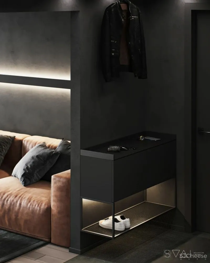 90㎡黑色沉稳，豪宅范儿十足