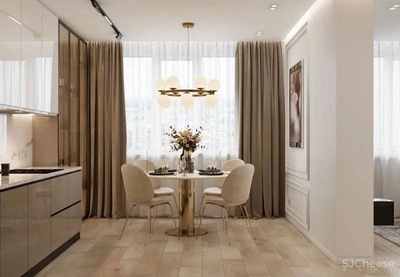 120m²私宅设计，黄铜与轻奢的邂逅