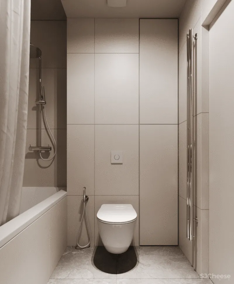 40㎡ 小公寓，客厅加个帘子做隔墙，一房能变两房用