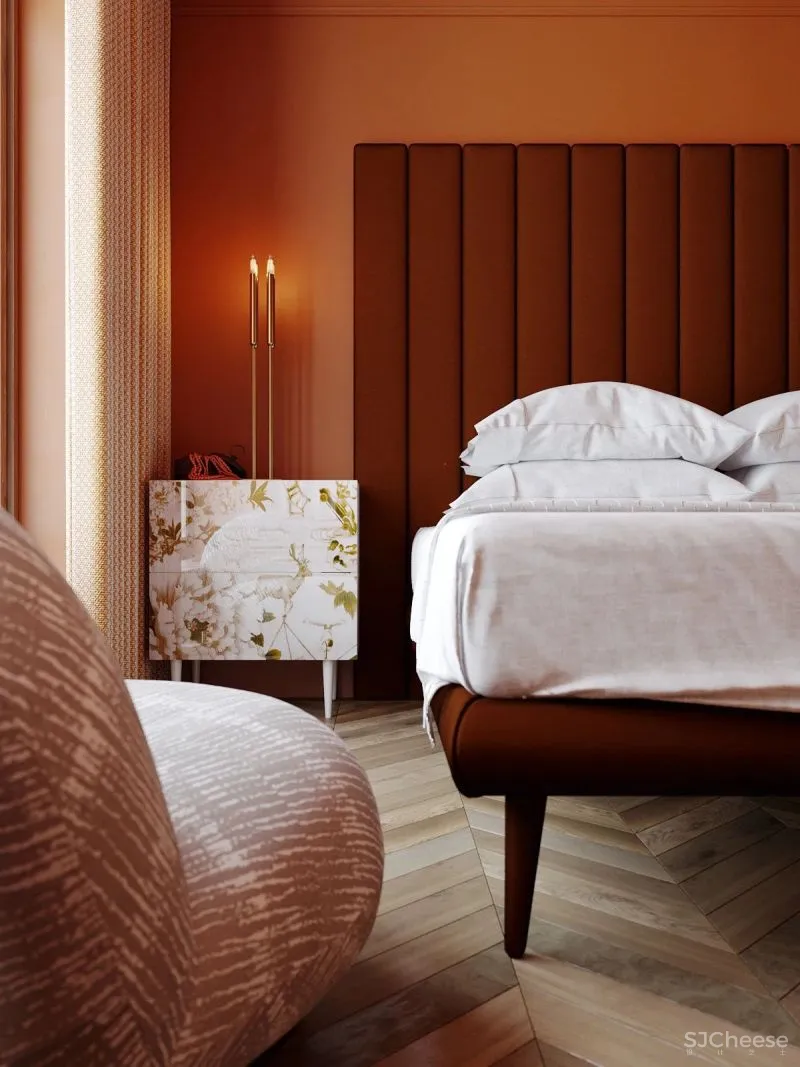 大户型下的浓郁枫叶红,留存满室的明朗光泽!