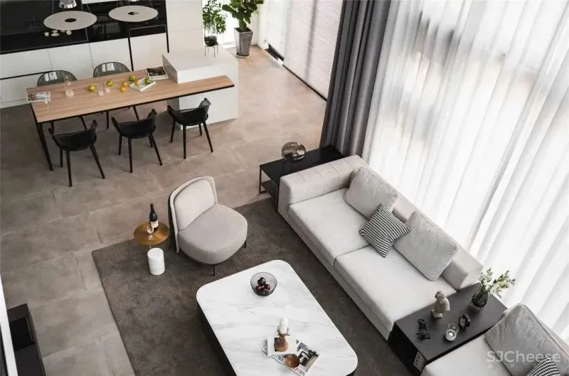 隔出玄关，打开客餐厅，环绕落地窗让家充满阳光 王中玮