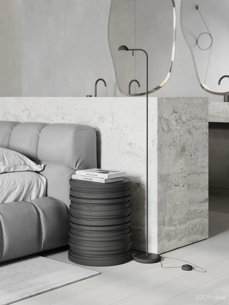 高级灰公寓,卧室这样布局太有个性!