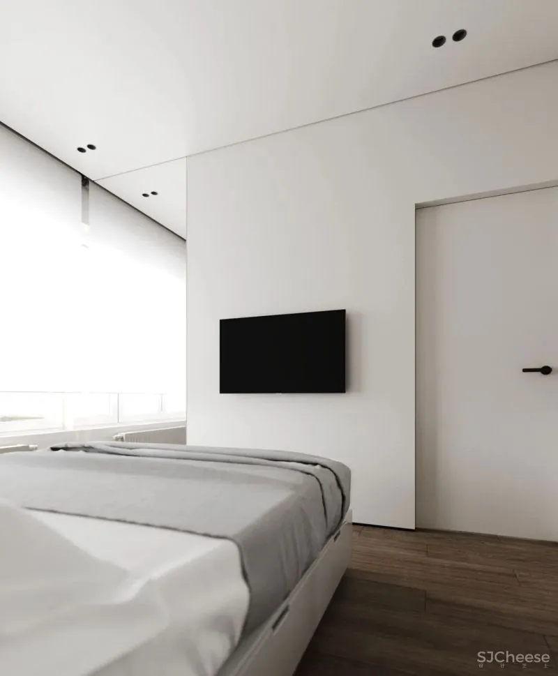 40㎡ 小公寓，客厅加个帘子做隔墙，一房能变两房用