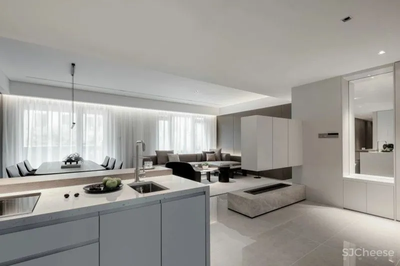 180㎡简约大平层，温和质感的湖畔住宅 南筑设计