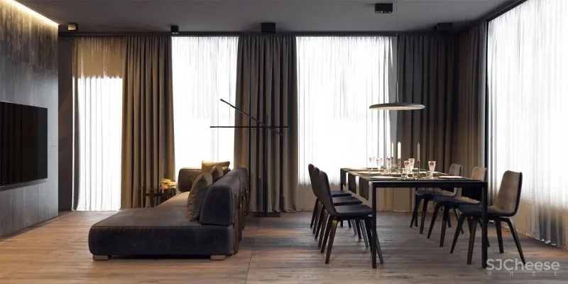 161㎡现代优雅,暗黑魅力