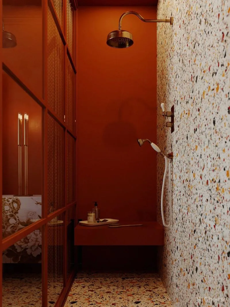 大户型下的浓郁枫叶红,留存满室的明朗光泽!