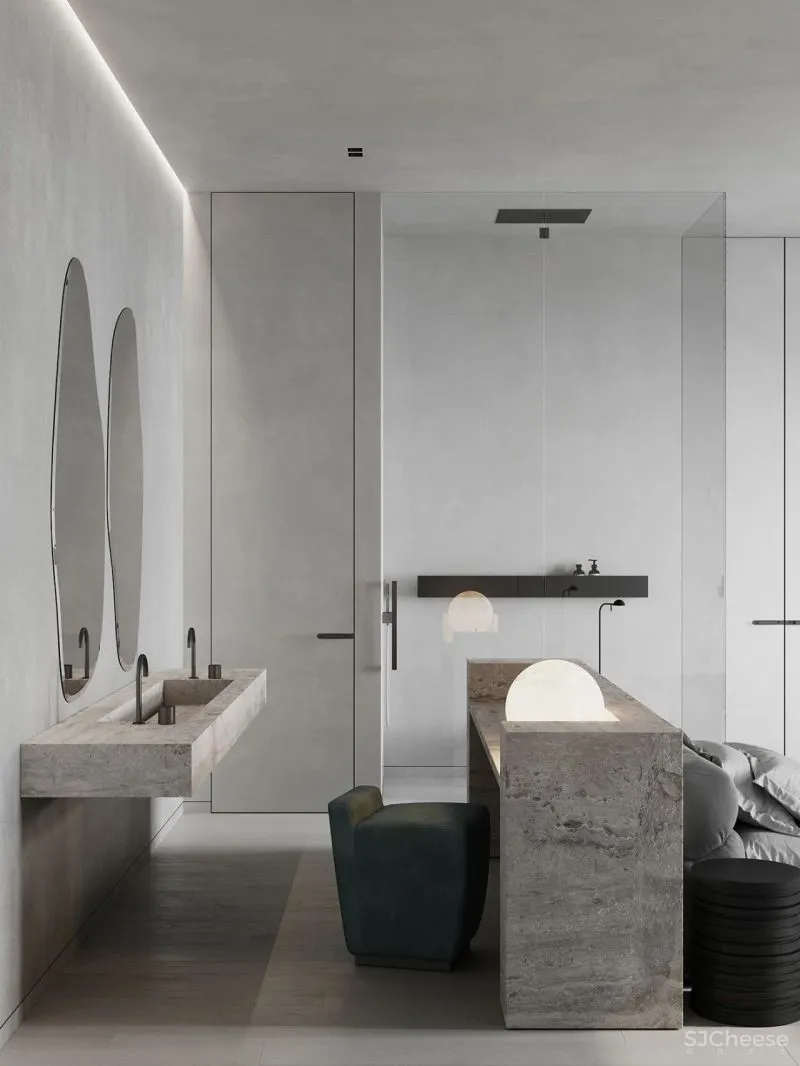 高级灰公寓,卧室这样布局太有个性!