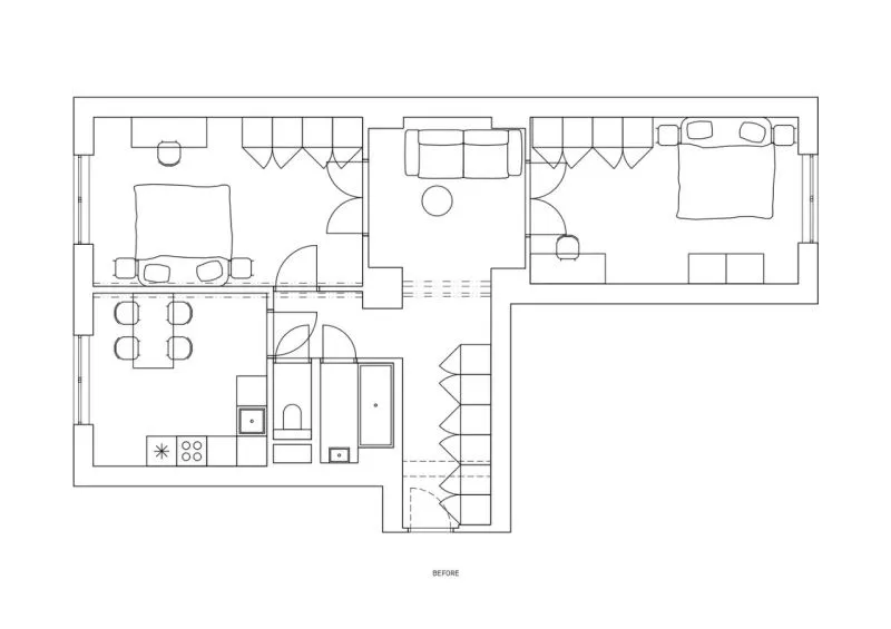 70平米的老旧住宅大翻身，加入了不锈钢、圆形洞等多种有趣的元素！
