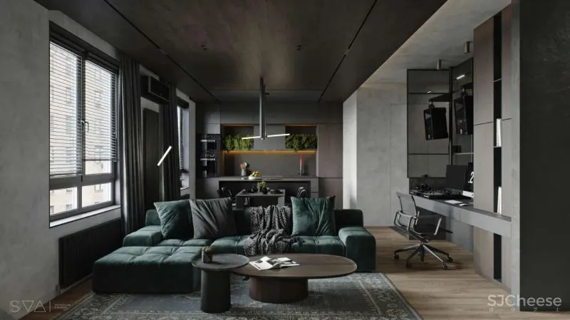 90㎡黑色沉稳，豪宅范儿十足