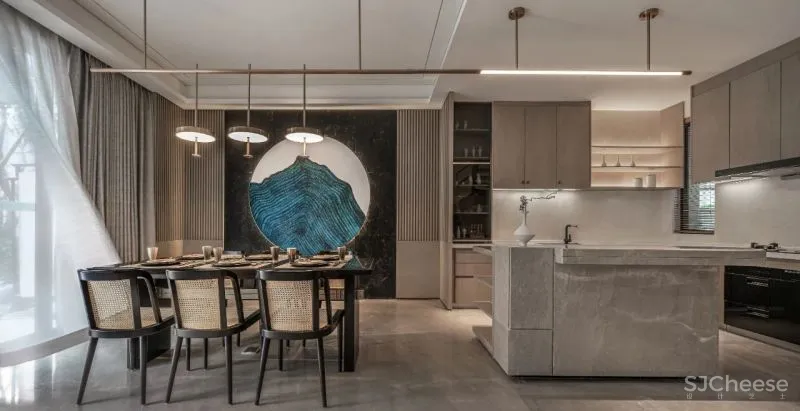 【壹新设计新作】376㎡现代中式别墅样板间——禅语•共鸣！