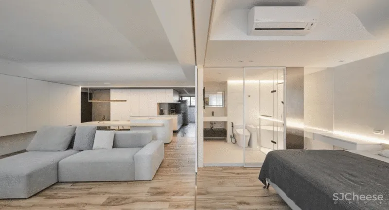 她买下低层高90㎡老房,74w造出极致纯净白色家,独自和收养的狗狗同住!