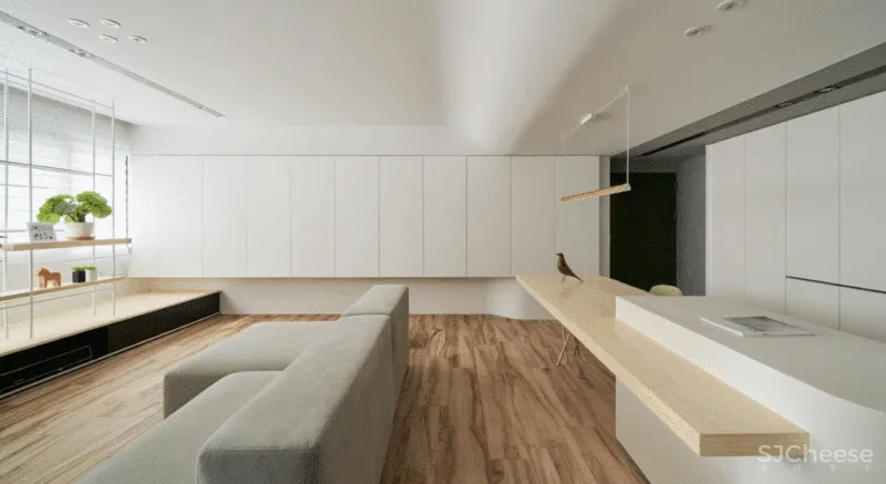 她买下低层高90㎡老房,74w造出极致纯净白色家,独自和收养的狗狗同住!