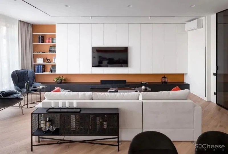 现代风二居室,墙面这样做储物好看又实用