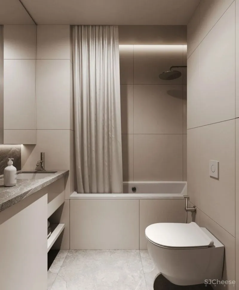 40㎡ 小公寓，客厅加个帘子做隔墙，一房能变两房用