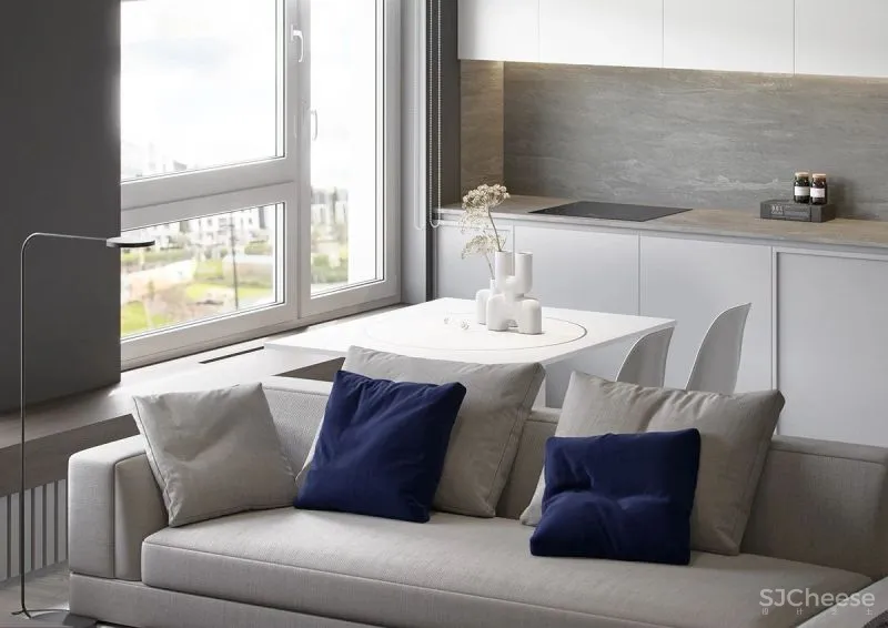 48㎡ 二室一厅高级灰,这样设计空间更显大!