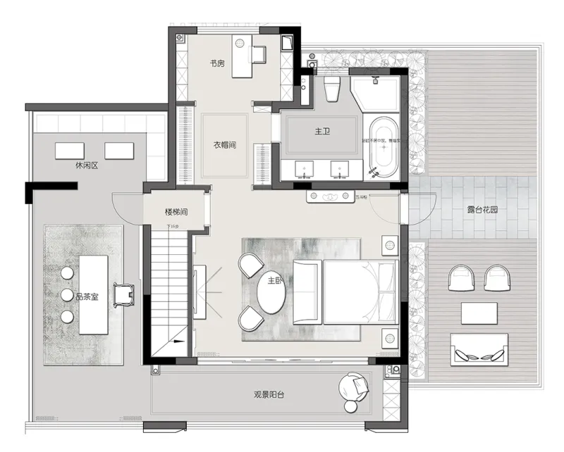 王五平:280㎡凌江跃墅,顶层艺术!