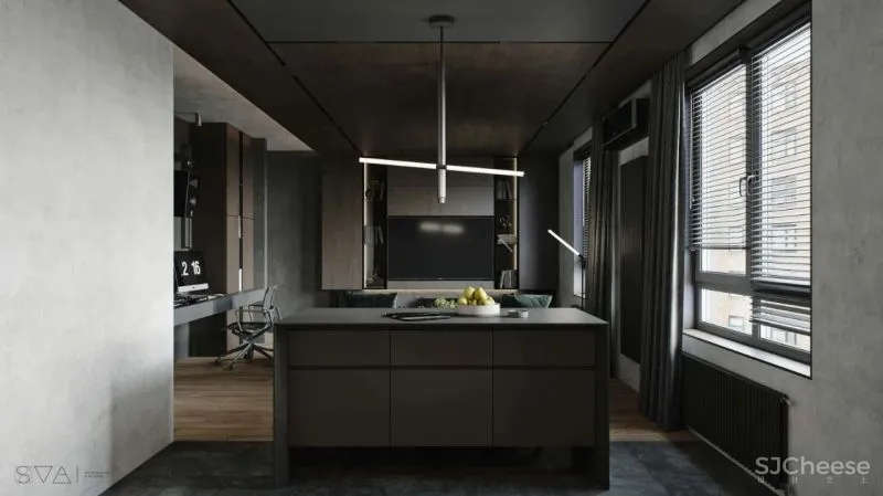 90㎡黑色沉稳，豪宅范儿十足