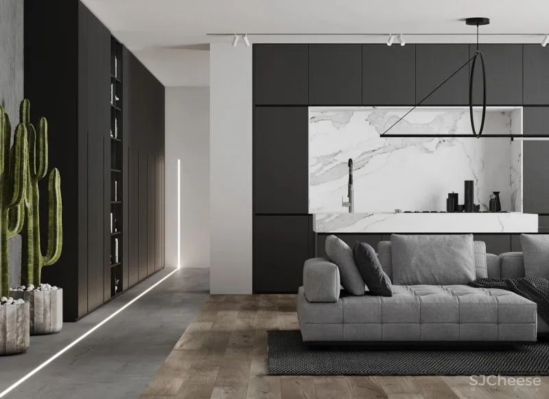 黑 白的色调组合,更能彰显高级感