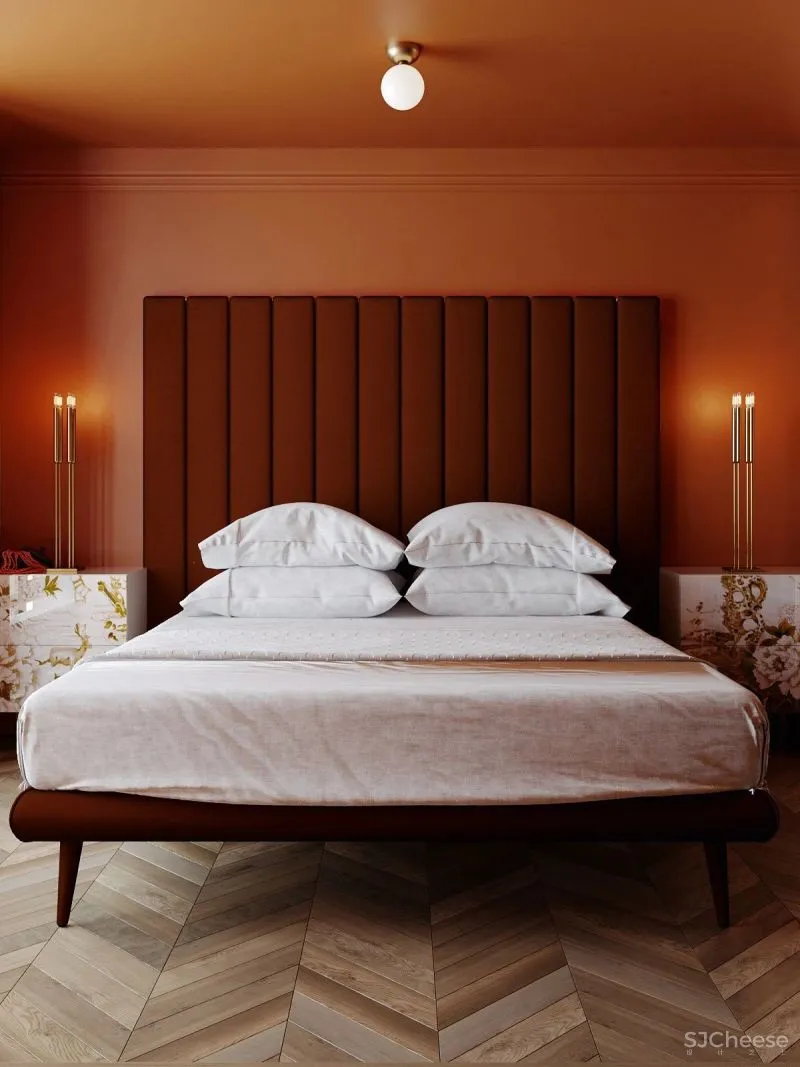 大户型下的浓郁枫叶红,留存满室的明朗光泽!