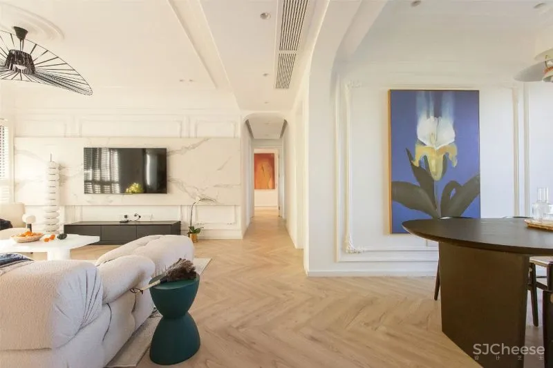 深圳夫妇买下143㎡,两户型打通 厨房合并,勾勒优雅“法式风情”!