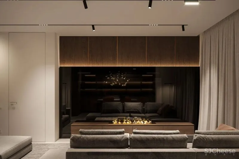 156㎡深棕极简美学,轻奢的气质体现