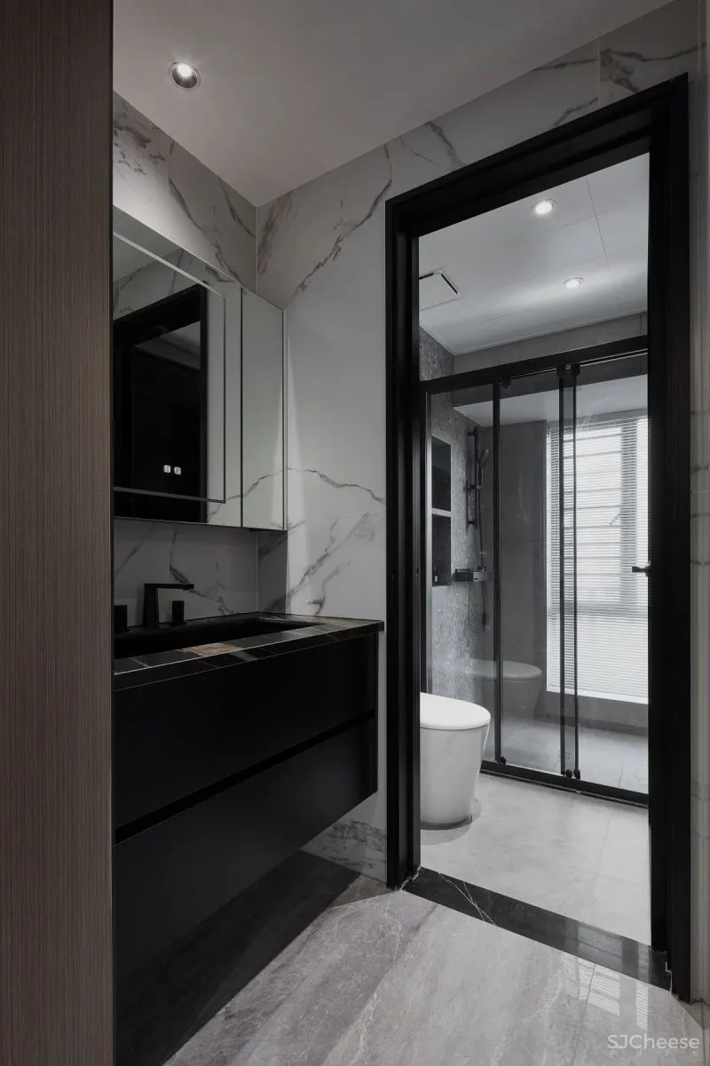 黑、白、灰、木，简练时尚的现代空间｜迪尚设计