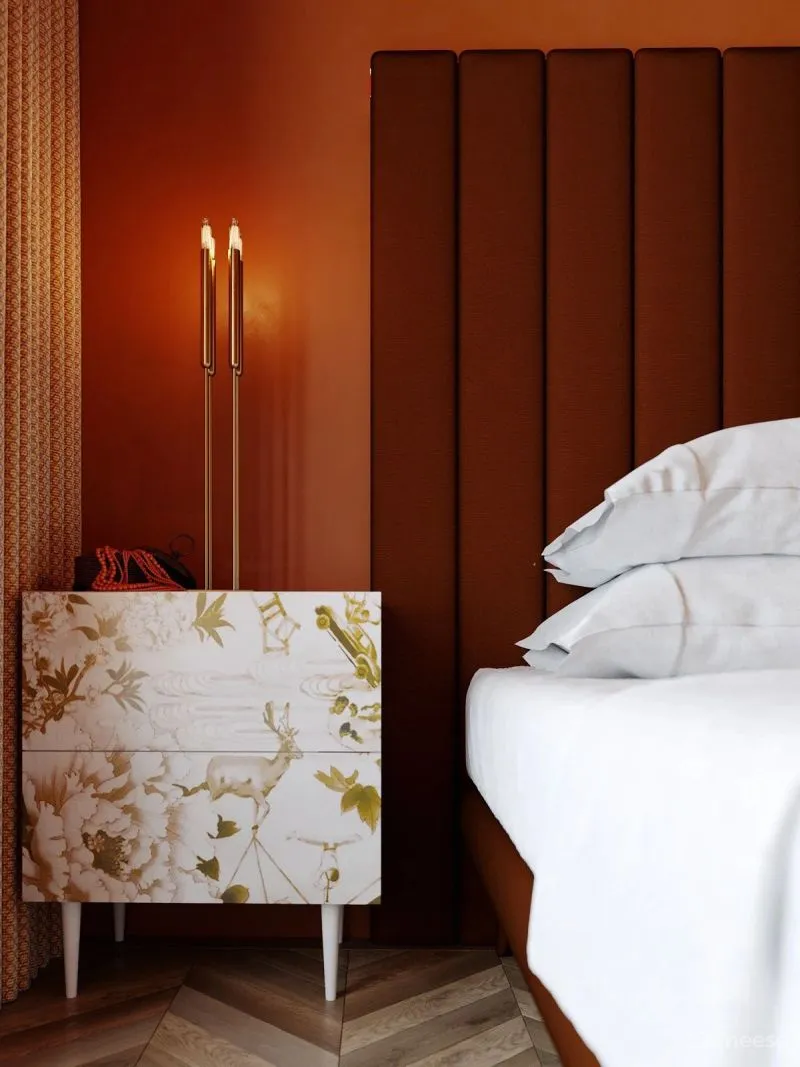 大户型下的浓郁枫叶红,留存满室的明朗光泽!