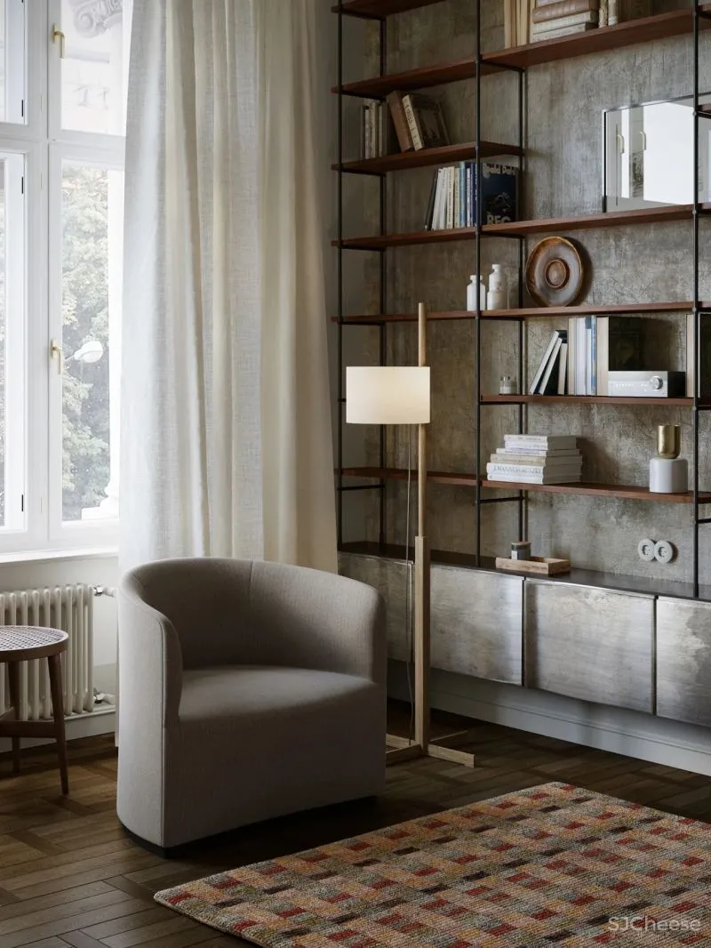 这是一间追求复古风的公寓,却恰到好处地加入了现代元素