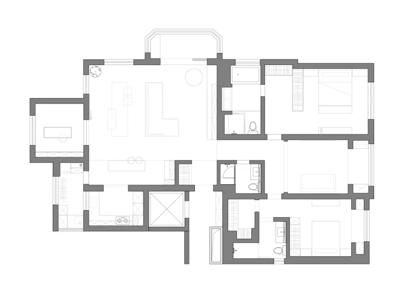 空间连通却互不干扰,全屋隐形收纳,上海190㎡大平层到底什么样?