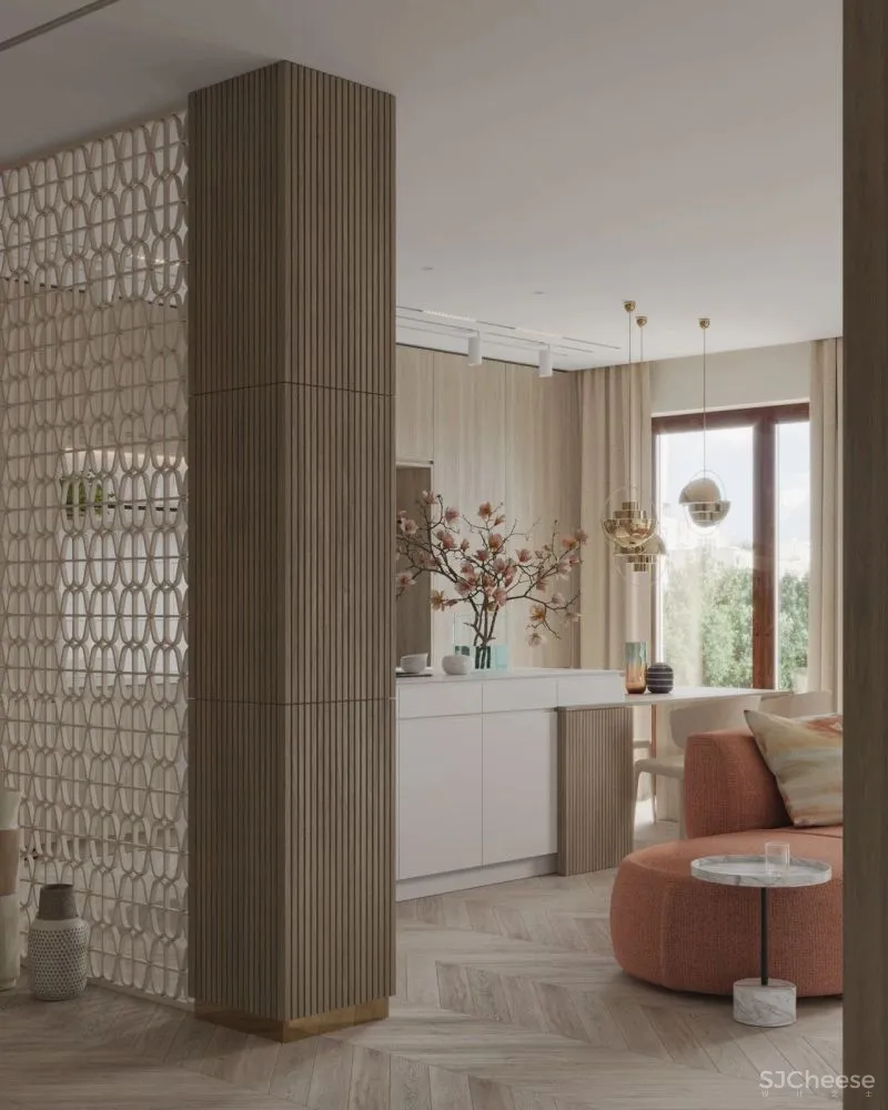 粉色 亚麻色,藏在公寓里的温润细腻!