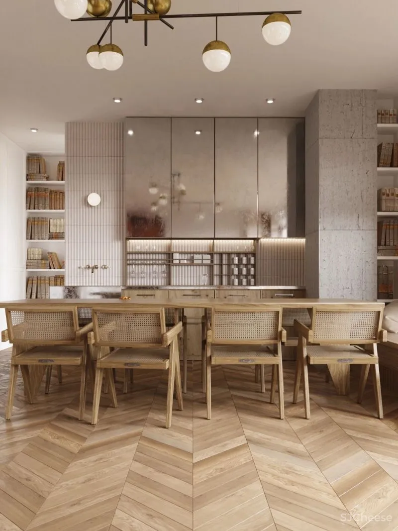 大户型下的浓郁枫叶红,留存满室的明朗光泽!