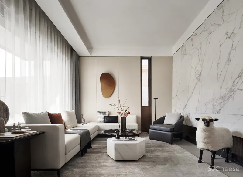 LESTYLE 乐尚设计:254㎡艺术住宅,家的鎏金光影!