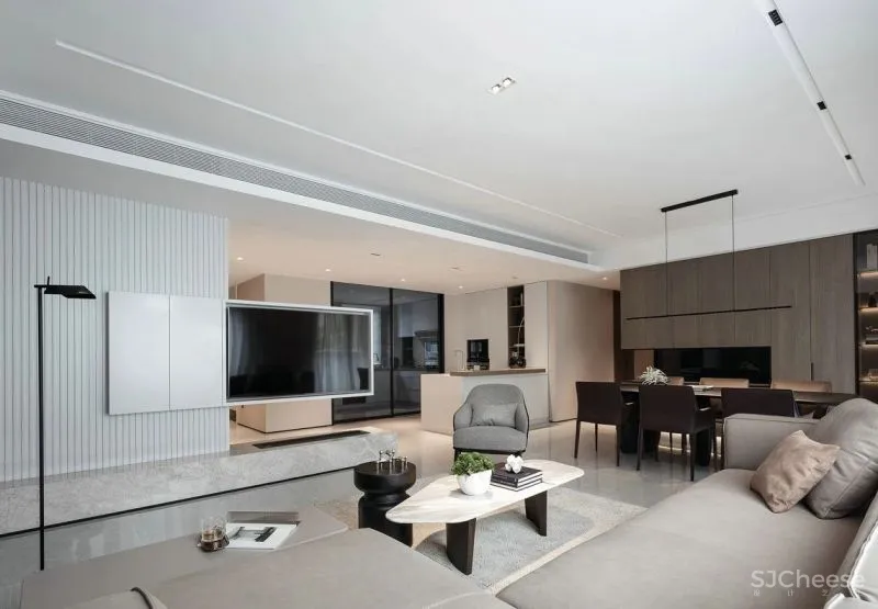 180㎡简约大平层，温和质感的湖畔住宅 南筑设计