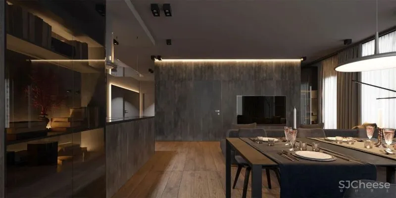 161㎡现代优雅,暗黑魅力