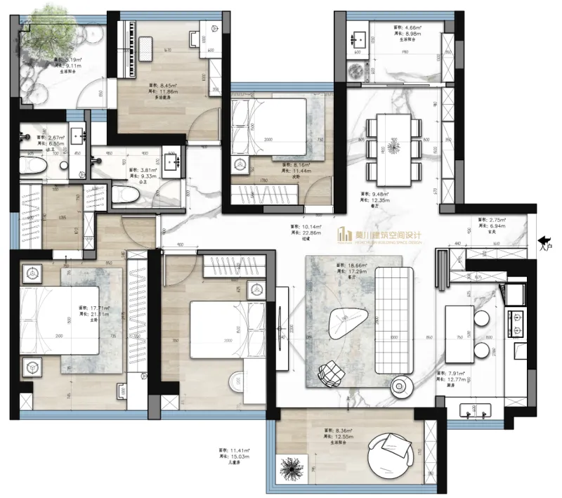 于光影之下,静享 143m² 的法式浪漫!