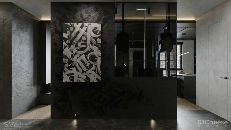 90㎡黑色沉稳，豪宅范儿十足