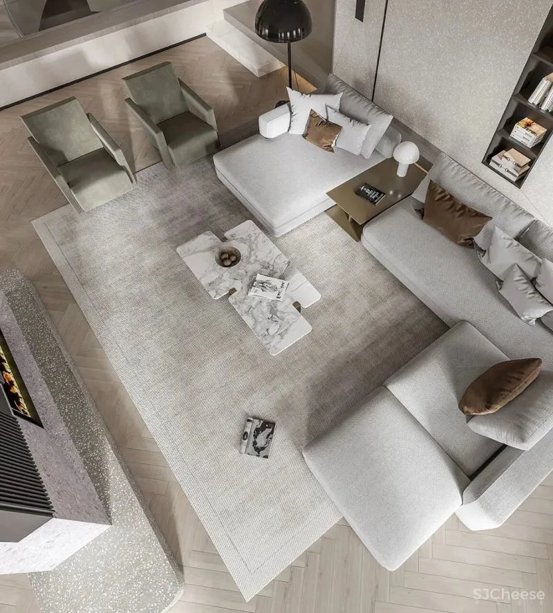 茧界设计:暖色调的油画美墅,尽显极简平衡之美!