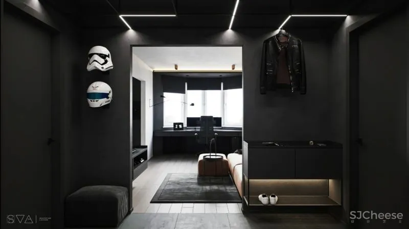 90㎡黑色沉稳，豪宅范儿十足