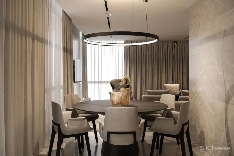 156㎡深棕极简美学,轻奢的气质体现