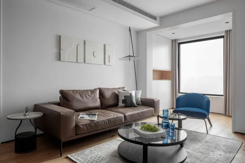 皇家蓝与爱马仕橙,极简空间的时尚活力感 宏福樘设计